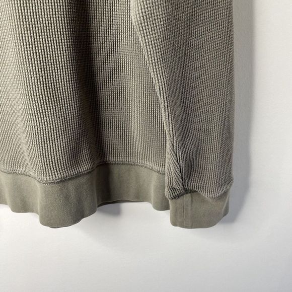 EVERLANE Waffle Tee Women Large L Olive Green Organic Cotton Long Sleeve Thermal - Picture 3 of 7